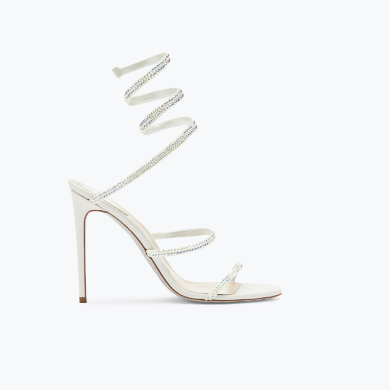 WHITE CLEO HEELS