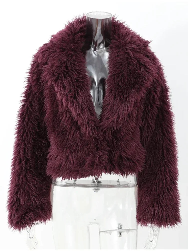 BORDEAUX FAUX FUR JACKET